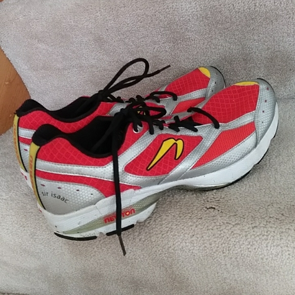 Newton Running Sir Isaac Sneaker Shoe 11.5 Red Silver Yellow - Picture 11 of 15